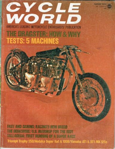 August 1970 cycle world motorcycle magazine hodaka yamaha at triumph trophy