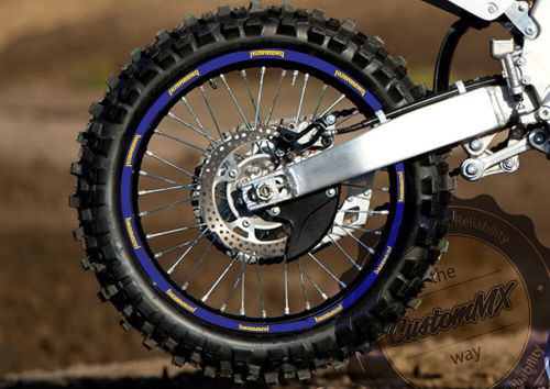 Husaberg enduro motocross mx rim decals graphics stickers 21&#034; / 18&#034; blue