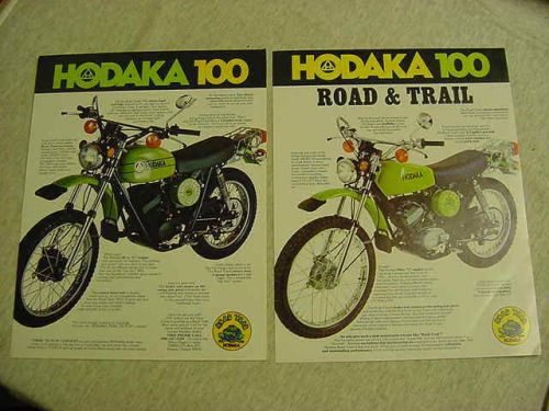 Lot of two different original hodaka motorcycle 100 road &amp; trail brochures