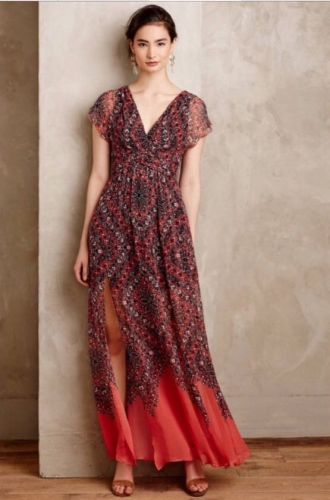 New Anthropologie $375 Samira Silk Dress Twelfth St Cynthia Vincent PM Medium