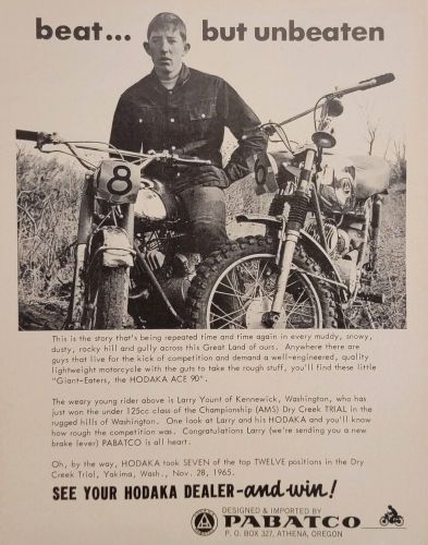 1965 Hodaka PABATCO Ace 90 Motorcycle Print Ad