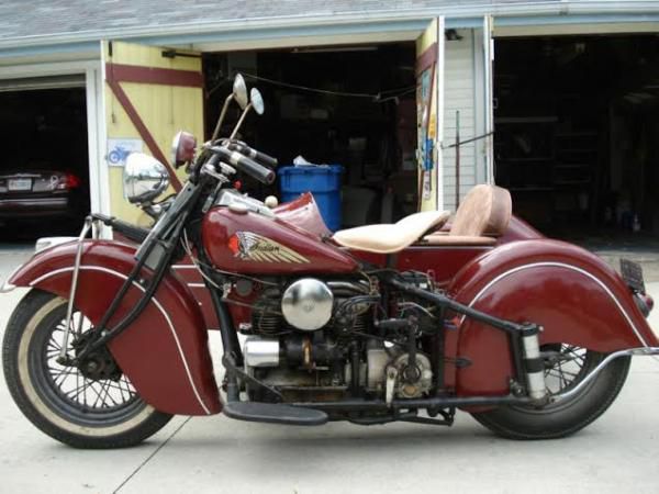 1940 indian four 4-cylinder with indian sidecar