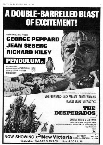 Film magazine advert pendulum george peppard &amp; the desperados jack palance