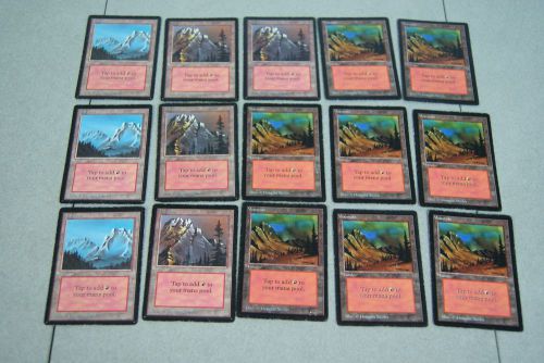 Mtg 15x  mountain moderate play beta english black border