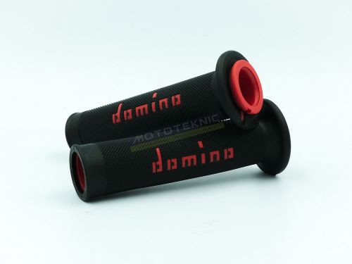 Domino full diamond black &amp; red a010 road race grips to fit hyosung bikes