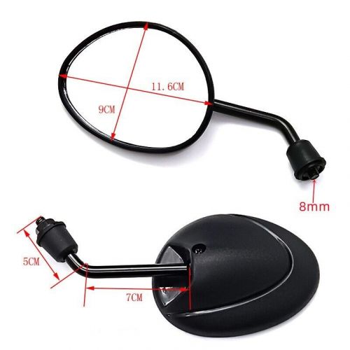 Universal Rear View Mirrors 8mm Thread Mirrors Motorcycle For Harley Kawasaki