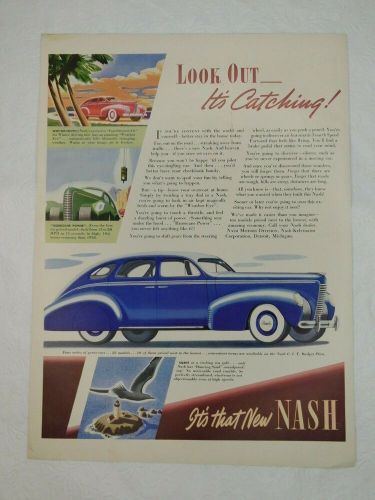 Nash classic motor car automobile man cave vintage advertisement magazine page