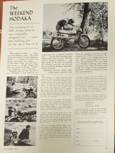 1968 the weekend hodaka 100 print article