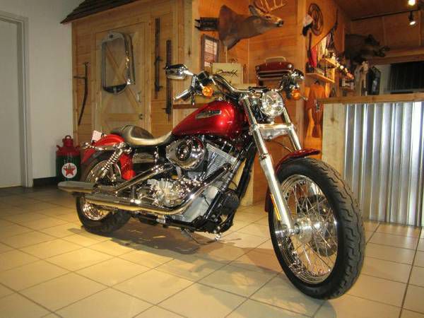 2008 harley davidson super glide custom, crimson red