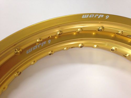 WARP 9 ELITE RIM SET 18&#034; 21&#034; GOLD KAWASAKI KTM SUZUKI YAMAHA HUSQVARNA HUSABERG