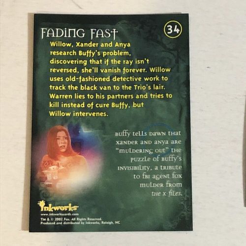 Buffy The Vampire Slayer Trading Card #34 Alyson Hannigan