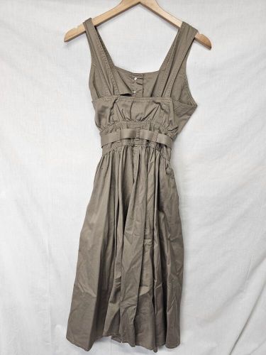 Vtg Dress Womens Desperado Tan Sleeveless Jumper Button Front Cotton Size 3