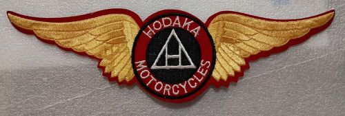 Vtg hodaka racing motorcycle lg 12.5&#034; back of jacket patch mint new nos 1970s