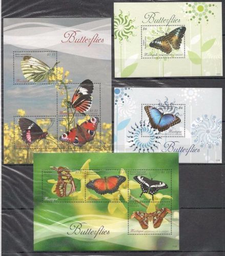 ST.VINCENT GRENADINES MUSTIQUE 2014 BUTTERFLIES 2 Sheets of 4 MNH ST+2 S/S&lt;IJ&gt;