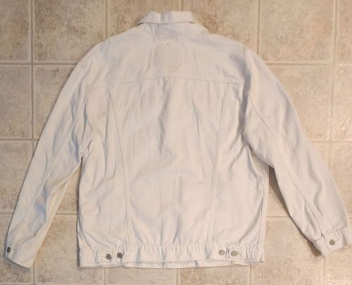 Mens Levis Jacket Denim Trucker Jacket Color White 2XL ?