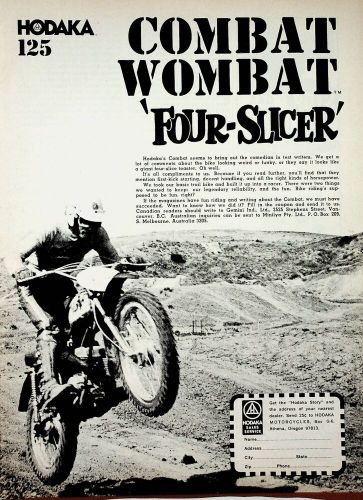 1974 hodaka combat wombat 125 four-slicer - vintage motorcycle ad