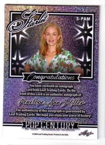 3 / 10 Penelope Ann Miller 2024 Leaf Pop Century Platinum Scope Auto Autograph