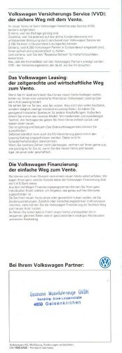 1992 vw vento price list 1.6.92 2. issue d price list prijslijst price list-