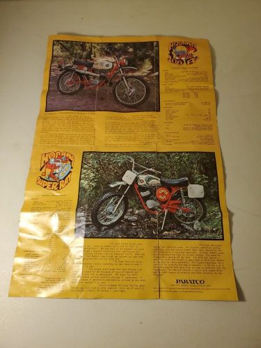 VTG Original 1972 HODAKA 125 WOMBAT Motorcycle Sales Brochure Fold Out 12x18