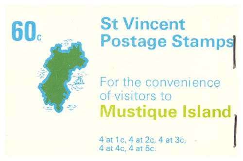 ST VINCENT 1970 60c BOOKLET WITH 5 PANES MUSTIQUE ISLAND MINT CONDITION