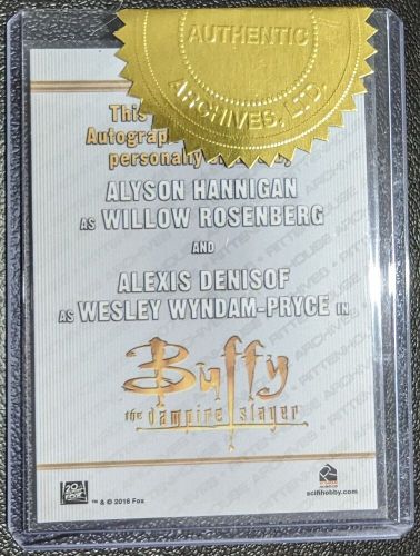 Rittenhouse buffy - willow wesley alyson hannigan alexis denisof autograph card