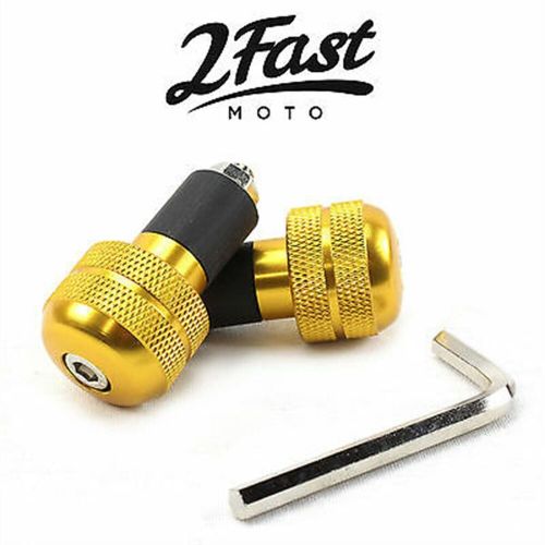 Aluminum 7/8&#034; bars ends anti vibration - pair - motorcycle gold 23-96465