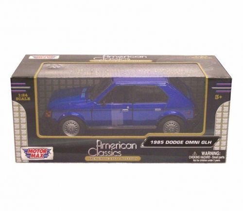 1:24 scale 1985 dodge omni glh blue &#034;american classics&#034; diecast by motor max