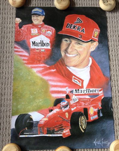 F1 MICHAEL SCHUMACHER FERRARI VINCENT FANTAUZZO ARTIST POSTER *RARE*