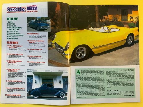 CLASSIC AMERICAN Magazine - Feb 1996 - &#039;54 Corvette - &#039;55 Cadillac Sportsman