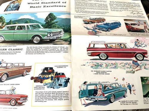 1961 American Motors RAMBLER Orig Advertising Large Color Brochure