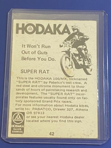 ? 1972 Donruss Super Cycles AMA Stickers #42 HODAKA SUPER RAT ?