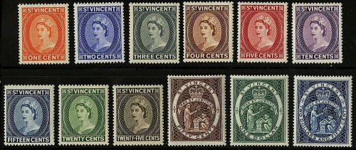 St Vincent 1955 Scott #186-197 Mint Lightly Hinged Set