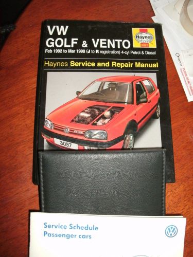 1997 v w golf/vento haynes maual &amp; owners handbook pack