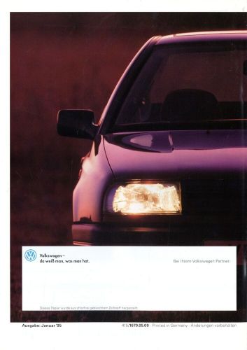 Vw vento glx brochure 1995 1/95 brochure prospectus brochure catalogue catalogue-