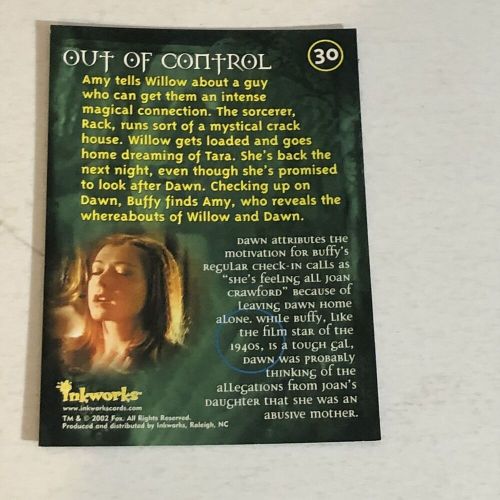 Buffy the vampire slayer trading card #30 alyson hannigan