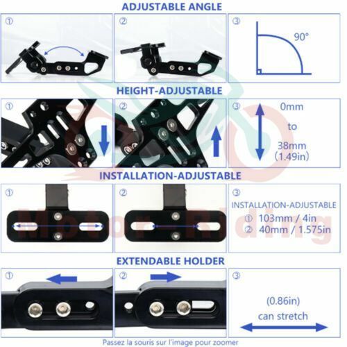 Universal Tail Tidy License Plate Holder Motorcycle Fender Eliminator LED Light