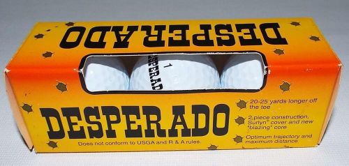 3 NEW Golf Balls in Sleeve DESPERADO Cayman Distance Golf Balls Banned from Tour