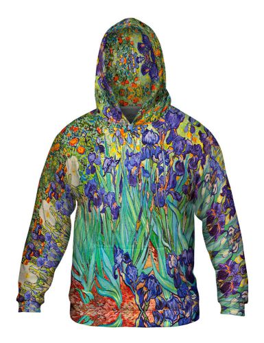 Yizzam - van gogh - &#034;vincent van gogh - irises (1889)&#034;- new mens hoodie sweater