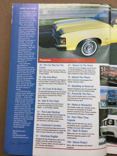 Classic american magazine - january 2005 - mercury cougar, dodge polara, camaro