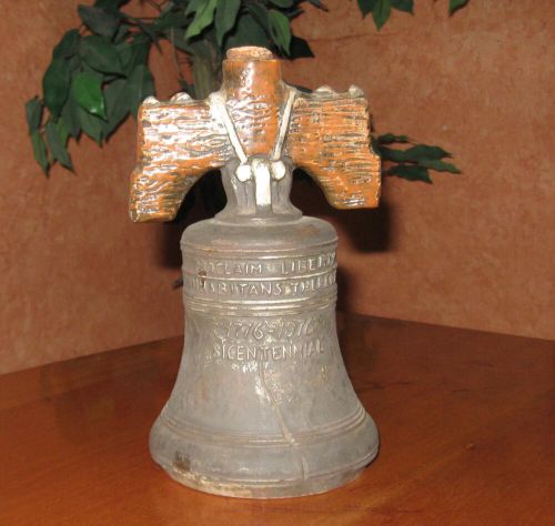 Vintage vento wine bicentennial liberty bell ceramic bottle made italy - empty