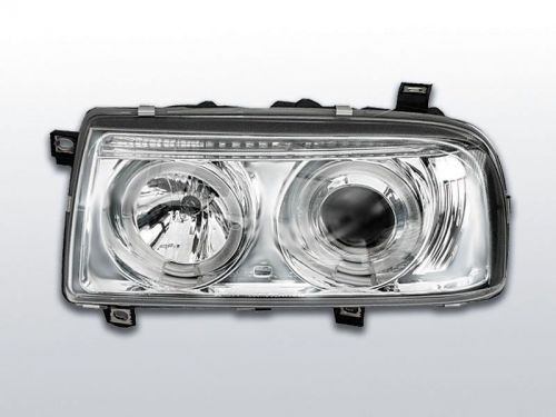 Chrome finish angel eyes headlights set front lights for vw vento 92-98