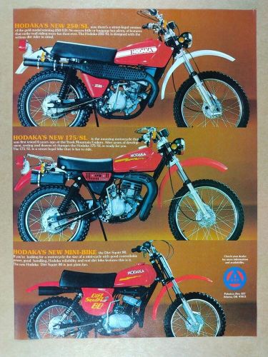 1978 hodaka 250/sl 175/sl &amp; dirt squirt 80 motorcycles vintage print ad