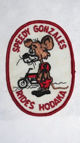 Vintage Speedy Gonzales Rides Hodaka Patch, Hodaka Motorcycle