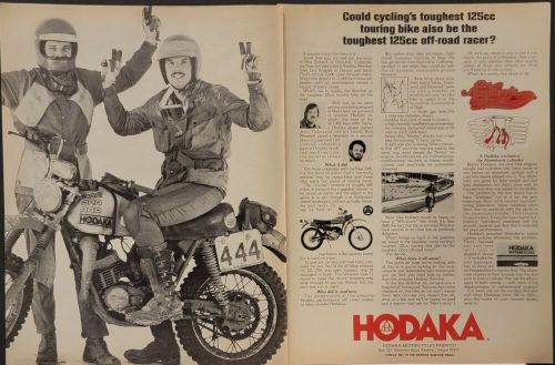 1977 Hodaka Wombat 125 Motorcycle 2 page Print Ad