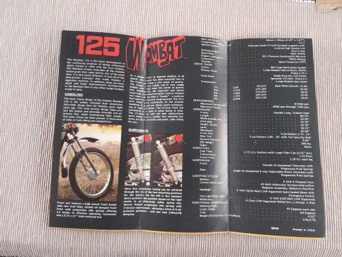 Hodaka Wombat 125 Brochure Hodaka 100 B HODAKA Super Rat