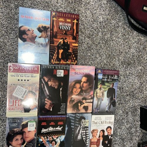 10 vhs lot sealed desperado, life is beautiful, american gigolo,rain man