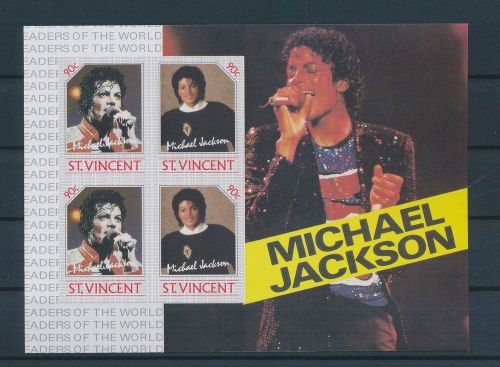 Le50441 st vincent imperf michael jackson  good sheet mnh