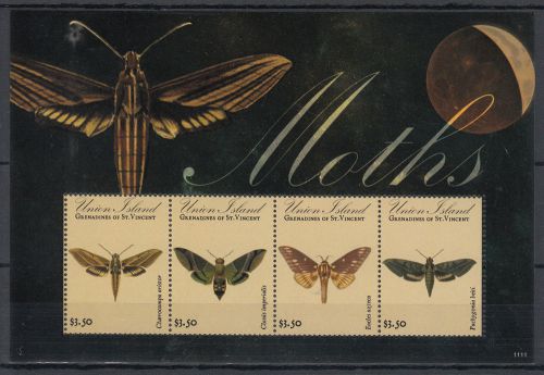 Union Island Grenadines St Vincent 2011 MNH Moths 4v M/S Insects Butterflies