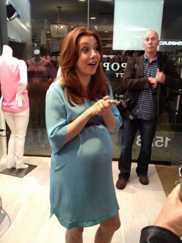 Alyson Hannigan Pregnant With Blue Dress 8x10 Picture Celebrity Print