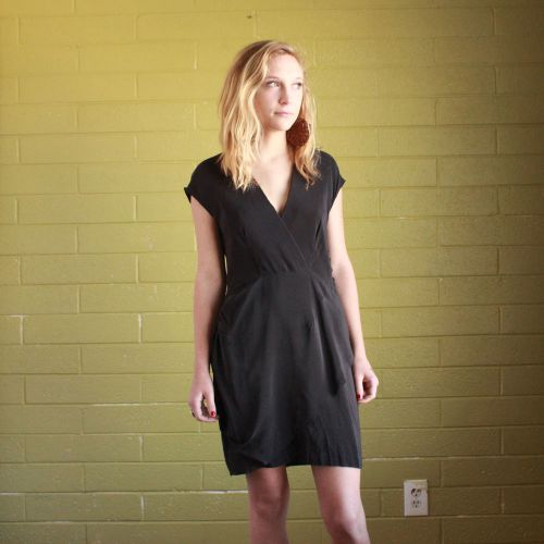 Twelfth Street by Cynthia Vincent Black Silk Cocktail Dress Size S Size 2